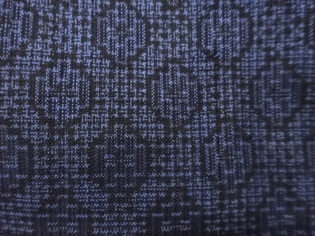 JAPANESE KIMONO / ANTIQUE KIMONO / SILK / DORO OSHIMA TSUMUGI / WOVEN GEOMETRIC PATTERN